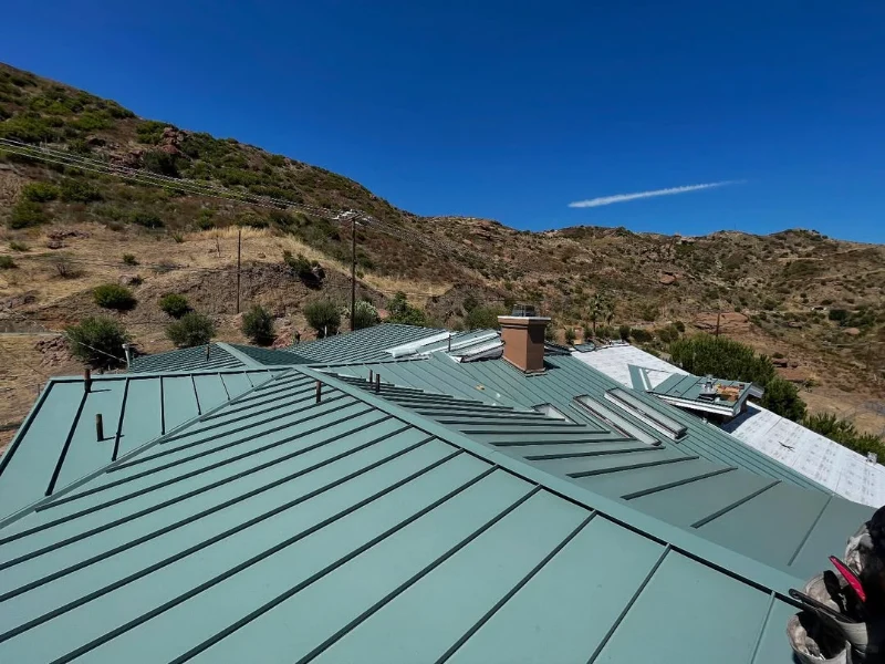 6700 sqft - high pitch Standing seam metal roof - Malibu ca